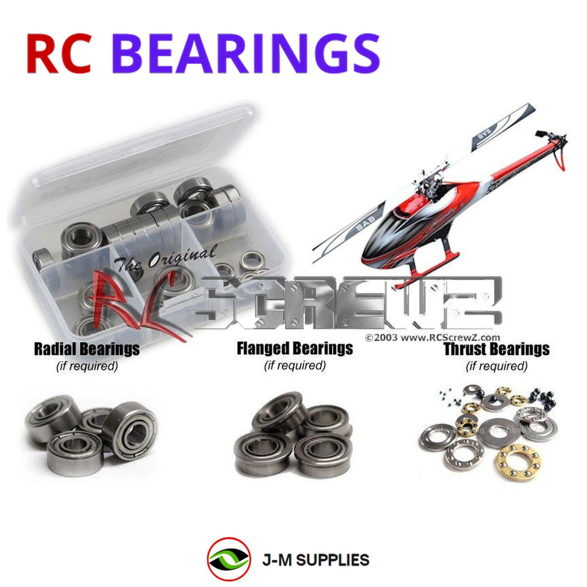 RCScrewZ Metal Shielded Bearing Kit gob004b for Goblin 500 Series Heli | UPG - Picture 1 of 12