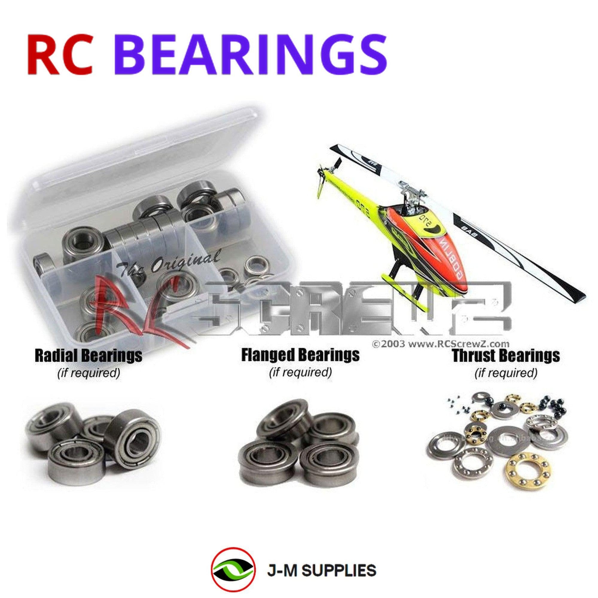 RCScrewZ Metal Shielded Bearing Kit gob005b for Goblin 570 Series Heli | UPG - Picture 1 of 12