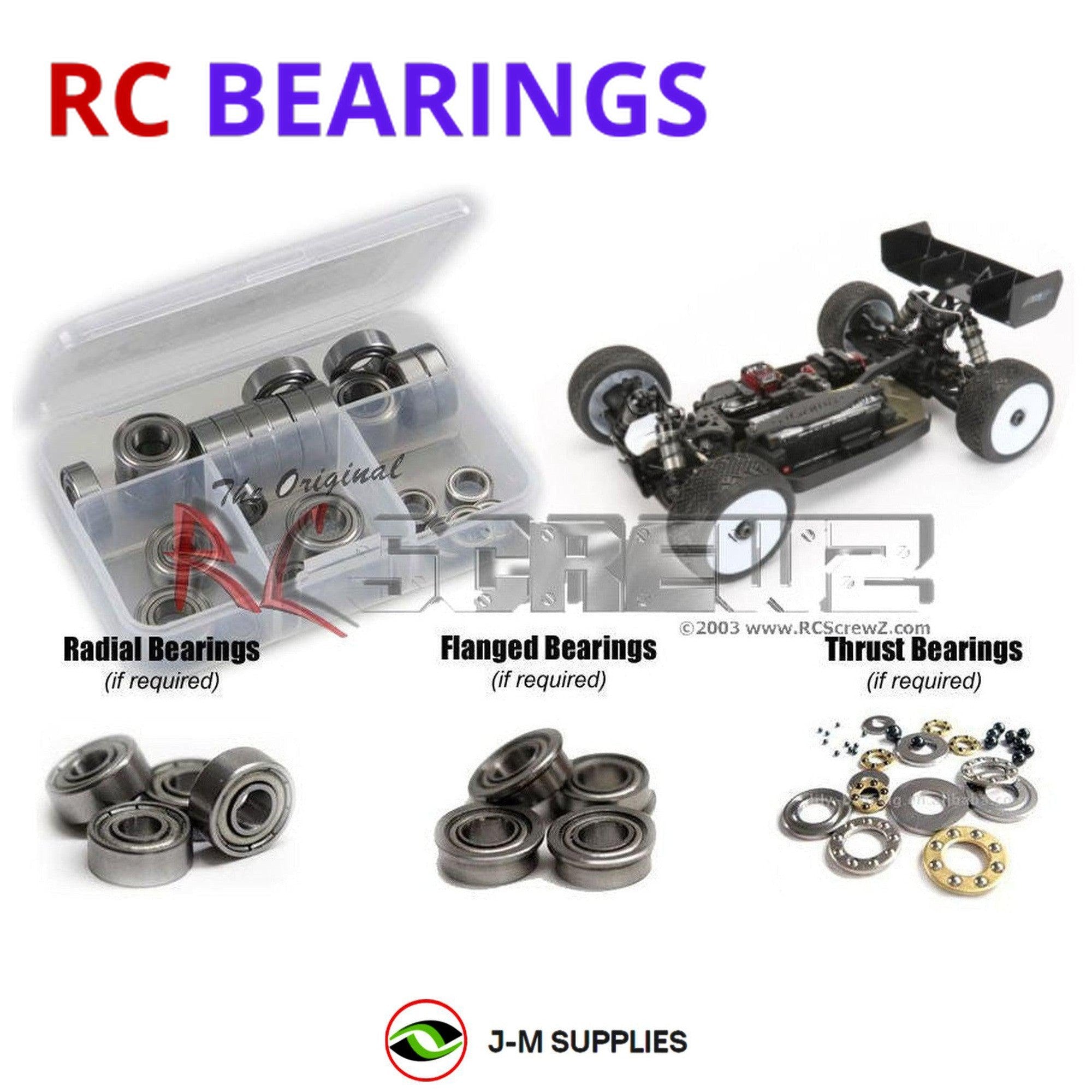 RCScrewZ Metal Shielded Bearing Kit aga007b for Agama Racing A319E/P 1/8th Buggy - Picture 1 of 12