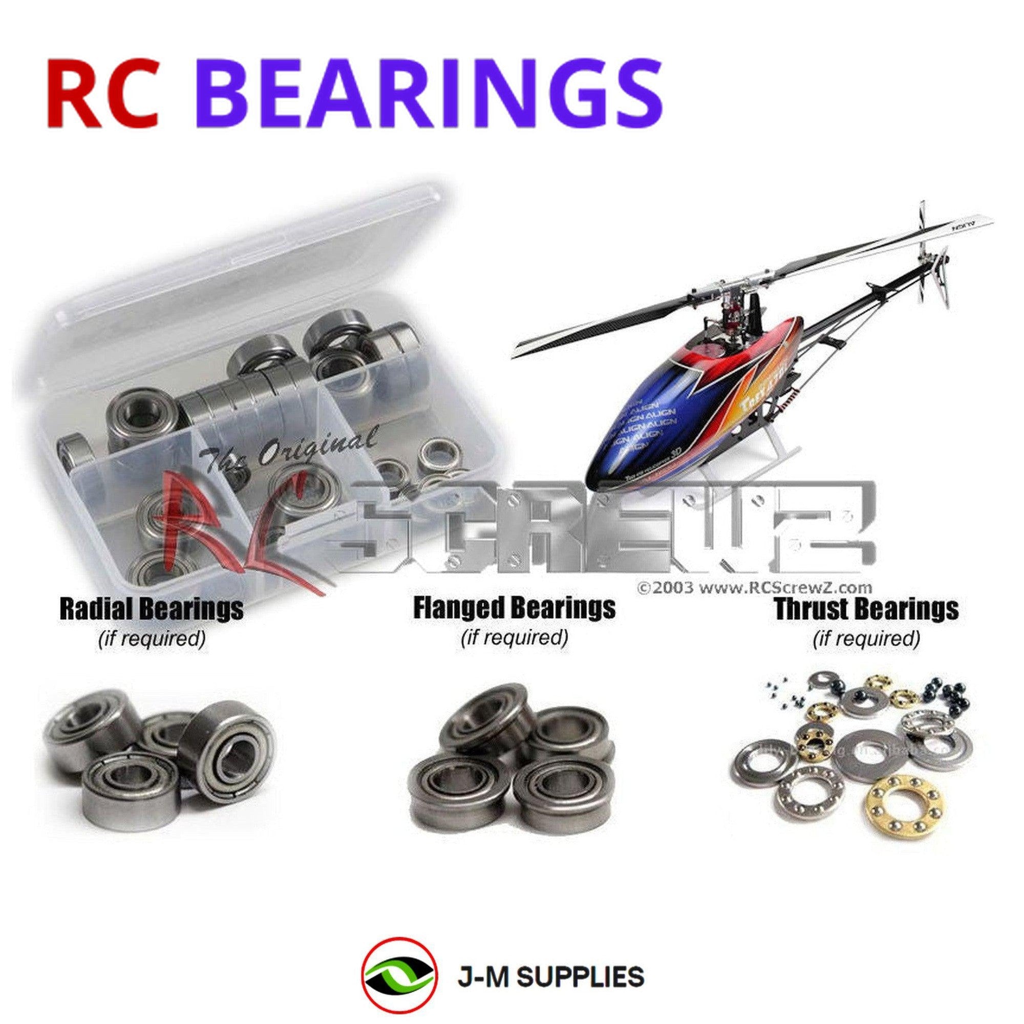 RCScrewZ Metal Shielded Bearings alg037b for Align T-REX 700XN #RH70N12XT Heli - Picture 1 of 12