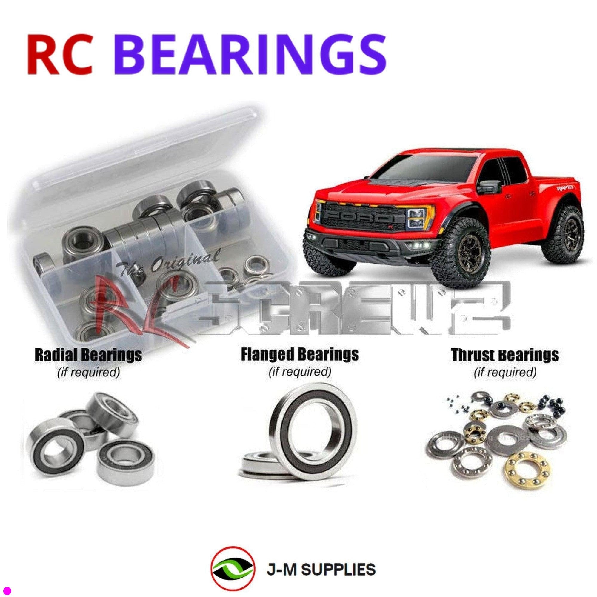 RCScrewZ Rubber Shielded Bearing Kit tra113r for Traxxas Raptor R 4x4 #101076-4 - Picture 1 of 12