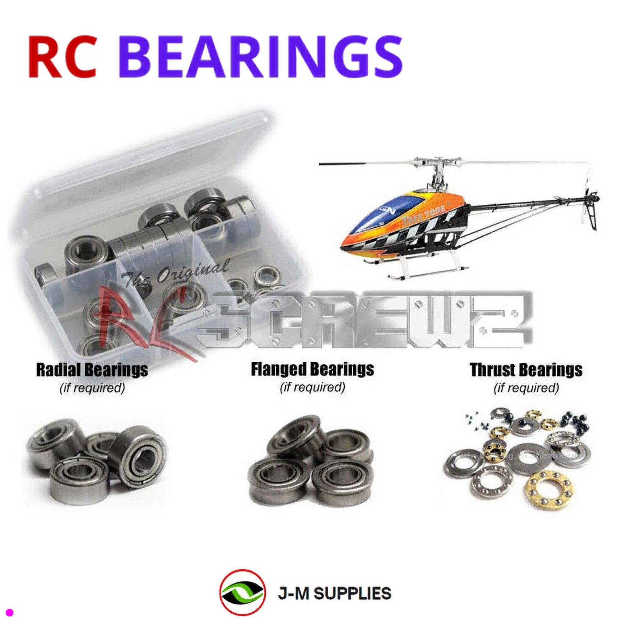 RCScrewZ Metal Shielded Bearing Kit alg011b for Align T-REX 700e #KX018E05T Heli - Picture 1 of 12