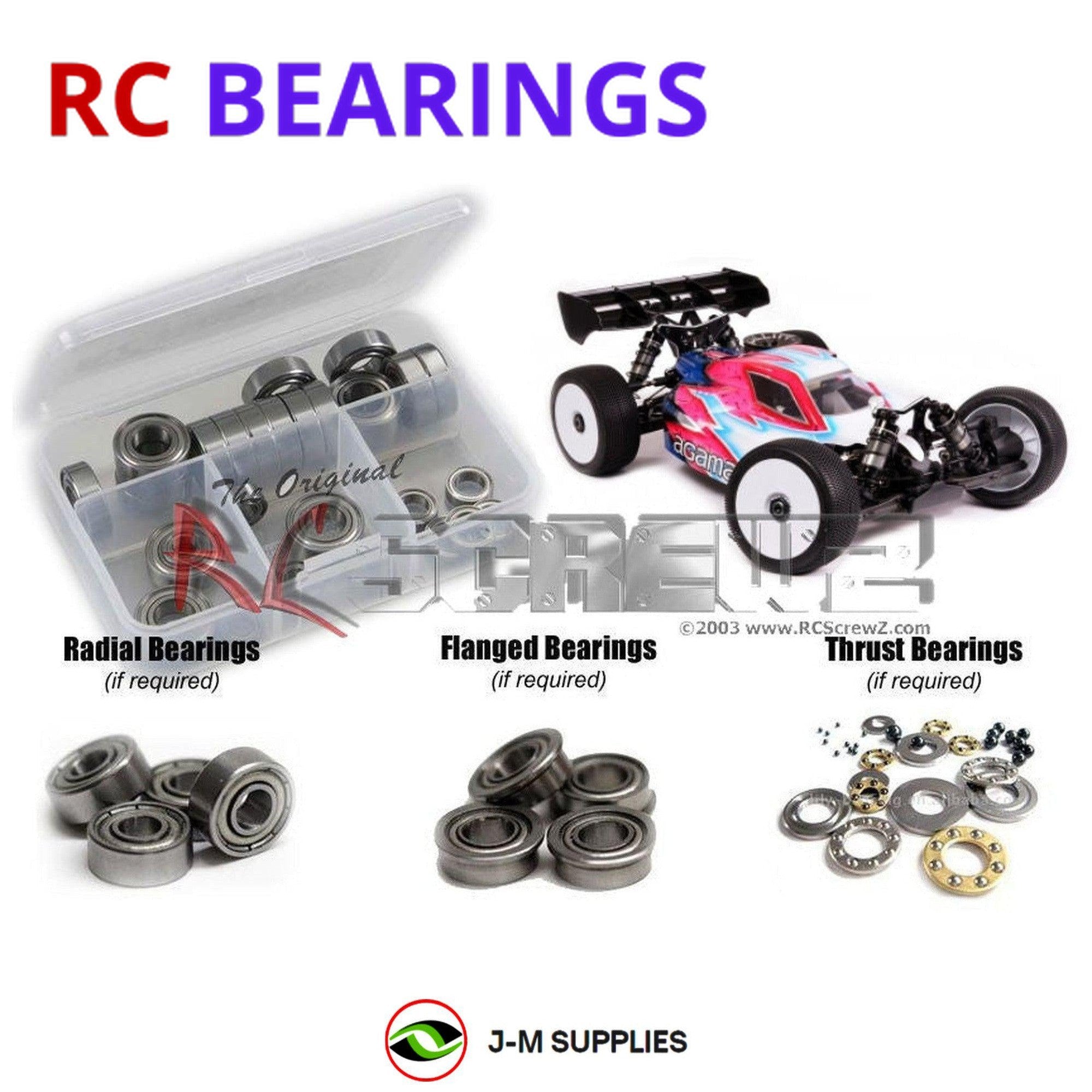 RCScrewZ Metal Shielded Bearings aga004b for Agama Racing A319/P 1/8 Nitro Buggy - Picture 1 of 12