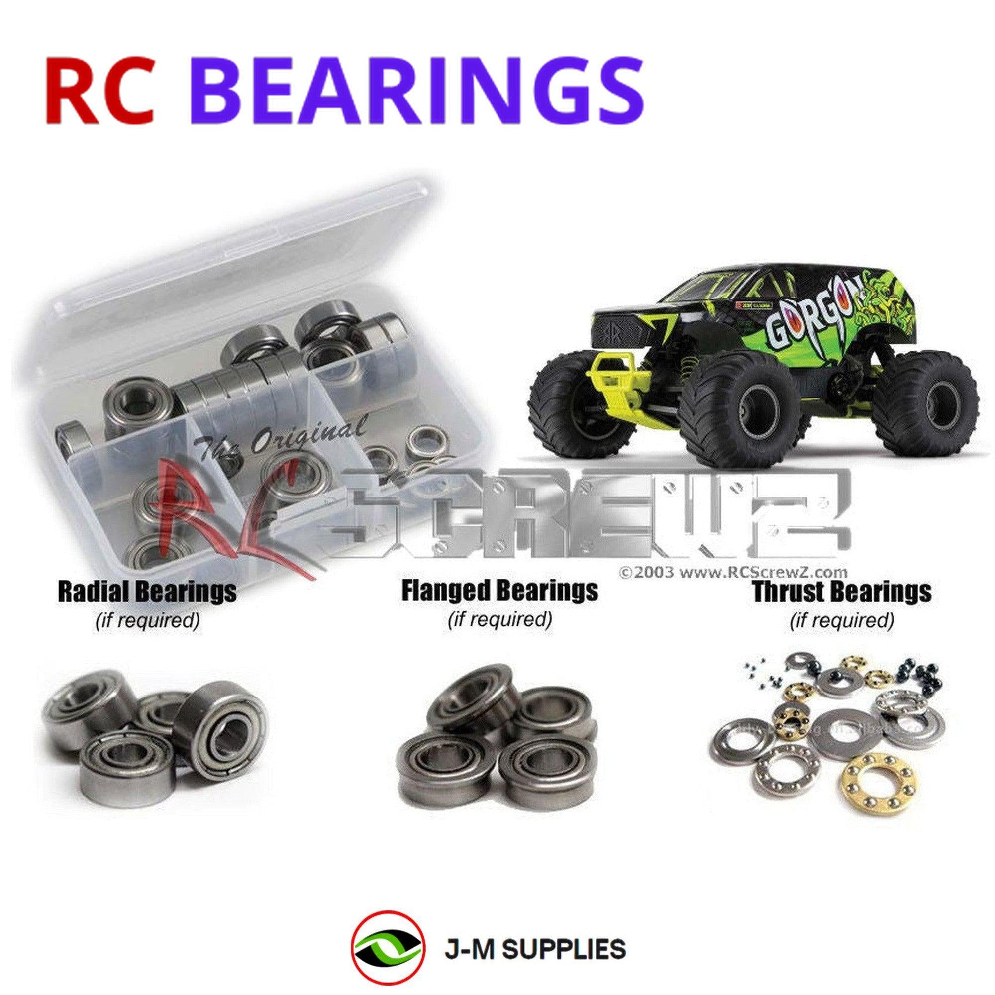 RCScrewZ Metal Shielded Bearing ara051b for Arrma Gorgon 4X2 MEGA MT RTR ARA3230 - Picture 1 of 12