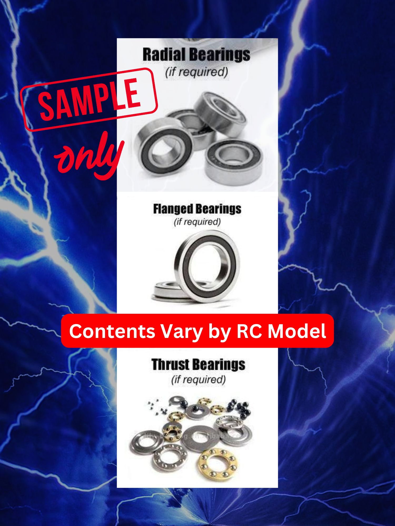 RCScrewZ Rubber Shielded Bearing Kit dur008r for Duratrax Maximum ST Pro | KIT - Picture 3 of 12