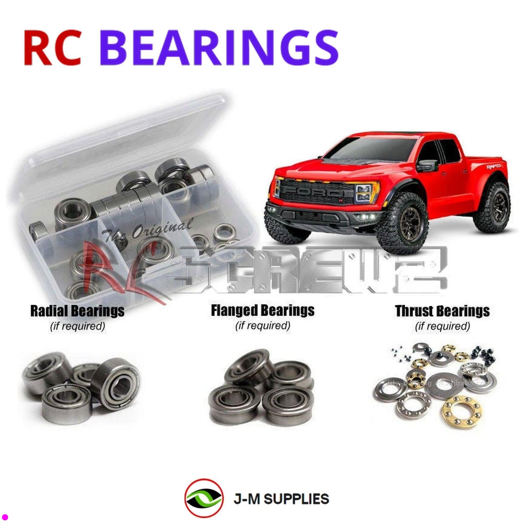 RCScrewZ Metal Shielded Bearing Kit tra113b for Traxxas Raptor R 4x4 #101076-4 - Picture 1 of 12