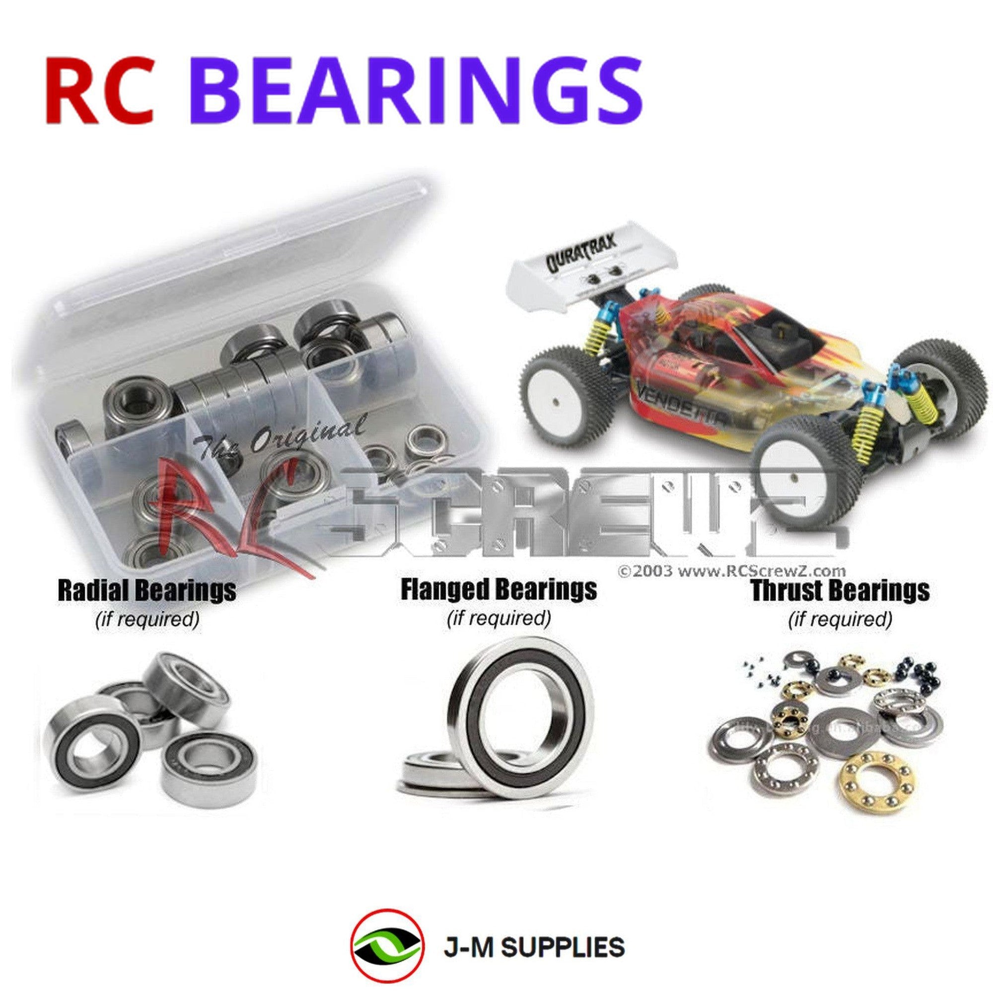 RCScrewZ Rubber Shielded Bearings dur016r for Duratrax Vendetta 1/18th RTR Buggy - Picture 1 of 12