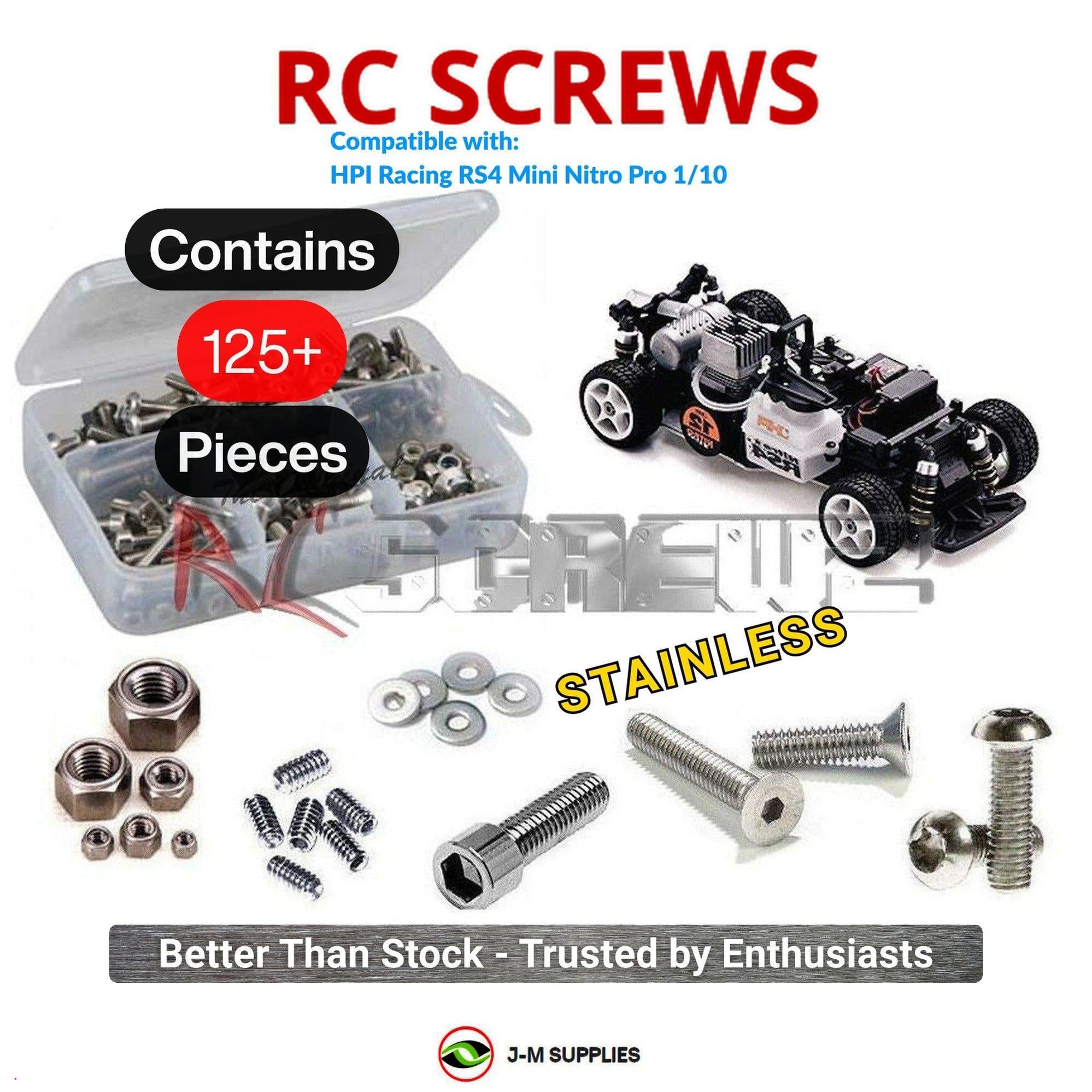 RCScrewZ Stainless Screw Kit hpi022 for HPI RS4 Mini Nitro Pro 1/10 Nitro | SET - Picture 1 of 12