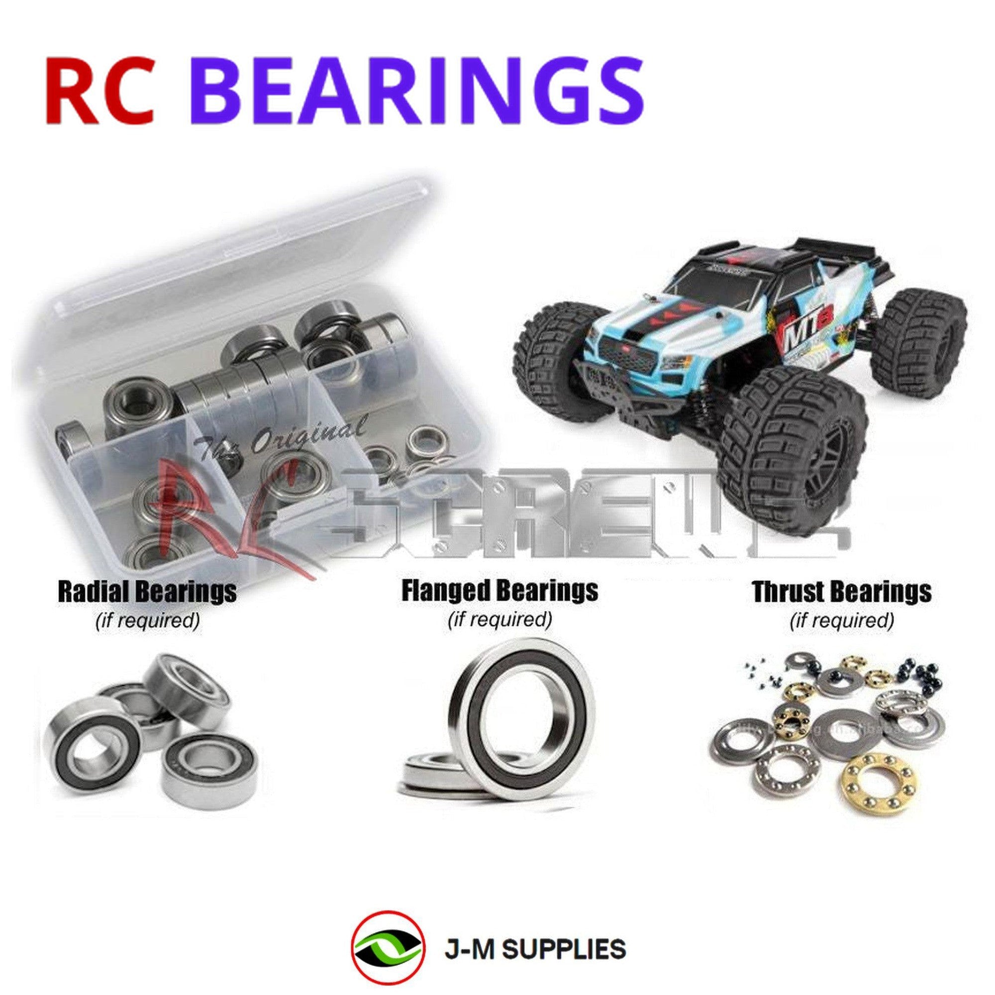 RCScrewZ Rubber Shielded Bearing Kit asc133r for Associated Rival MT8 RTR #20520 - Picture 1 of 12