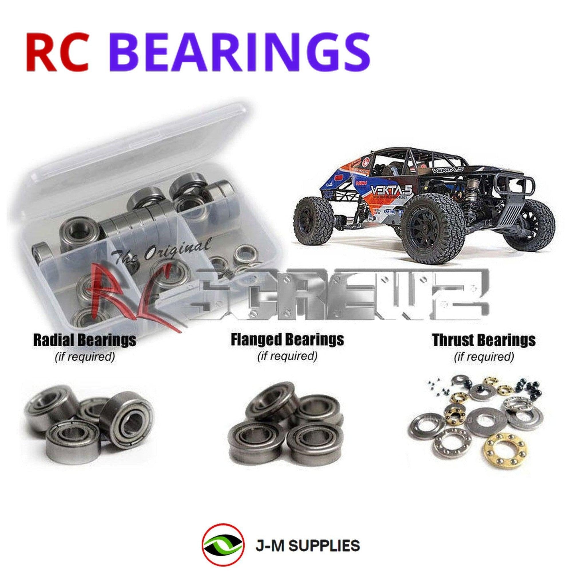 RCScrewZ Metal Shielded Bearings kra001b for Kraken Vekta 5 Buggy 1/5 #KV7701/2 - Picture 1 of 12