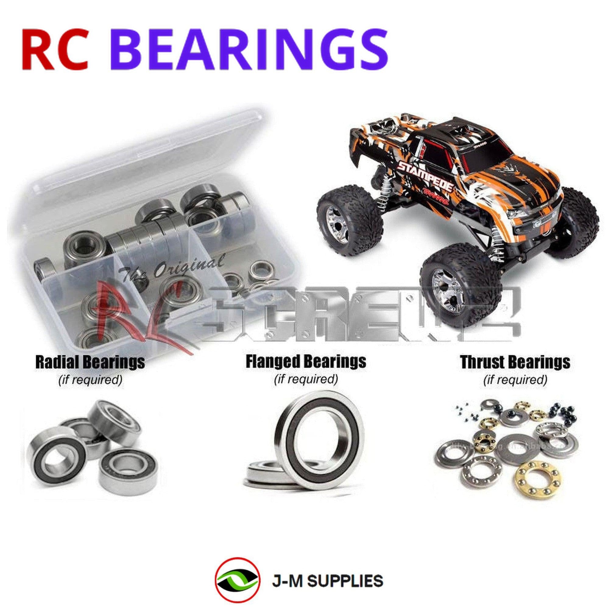 RCScrewZ Rubber Shielded Bearing Kit tra118r for Traxxas Stampede USB-C #36054-8 - Picture 1 of 12