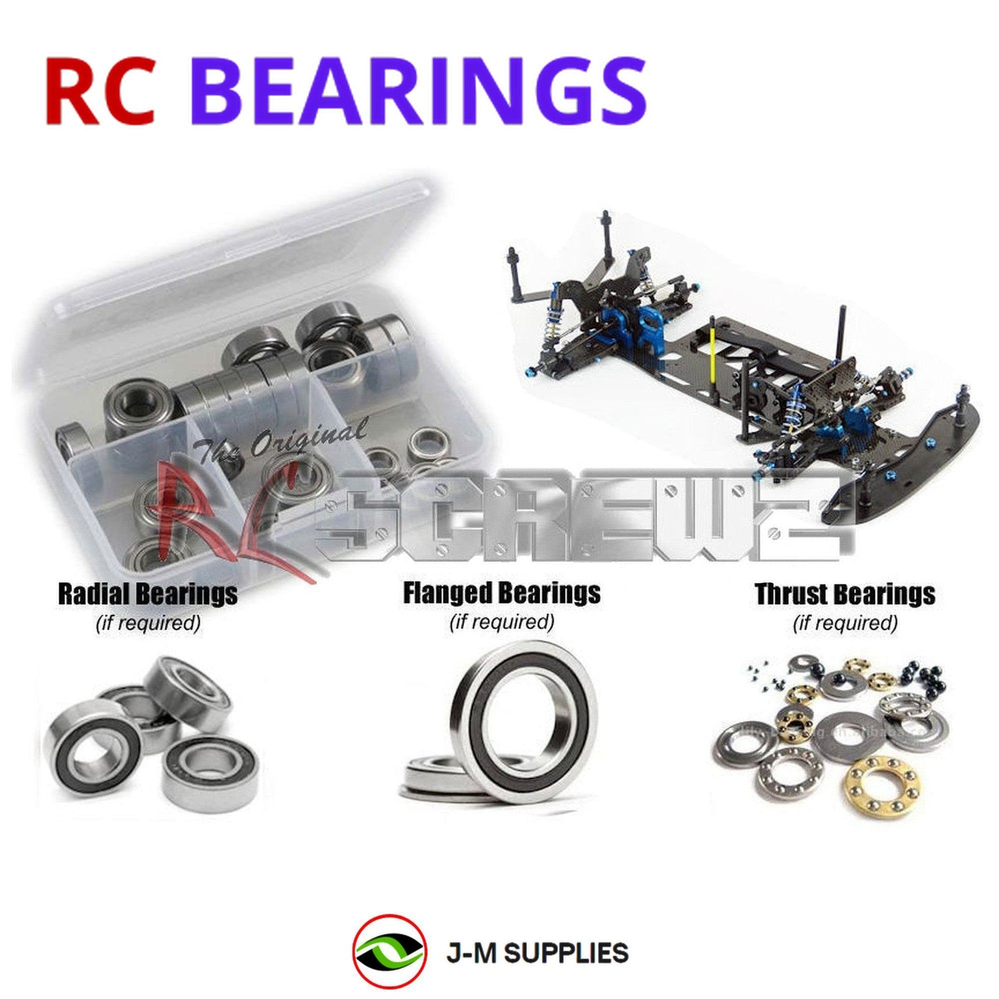 RCScrewZ Rubber Shielded Bearing Kit cus010r for Custom Works Intimidator 7 0980 - Picture 1 of 12