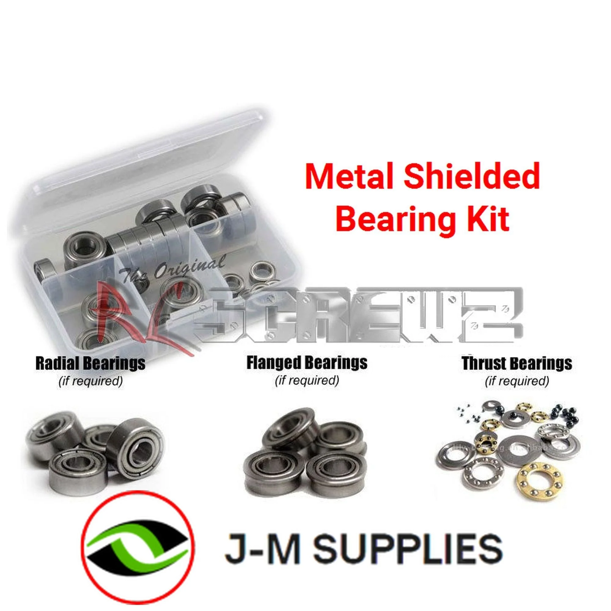 RCScrewZ Metal Shielded Bearing Kit cus002b for Custom Works Intimidator GBX - Picture 1 of 12