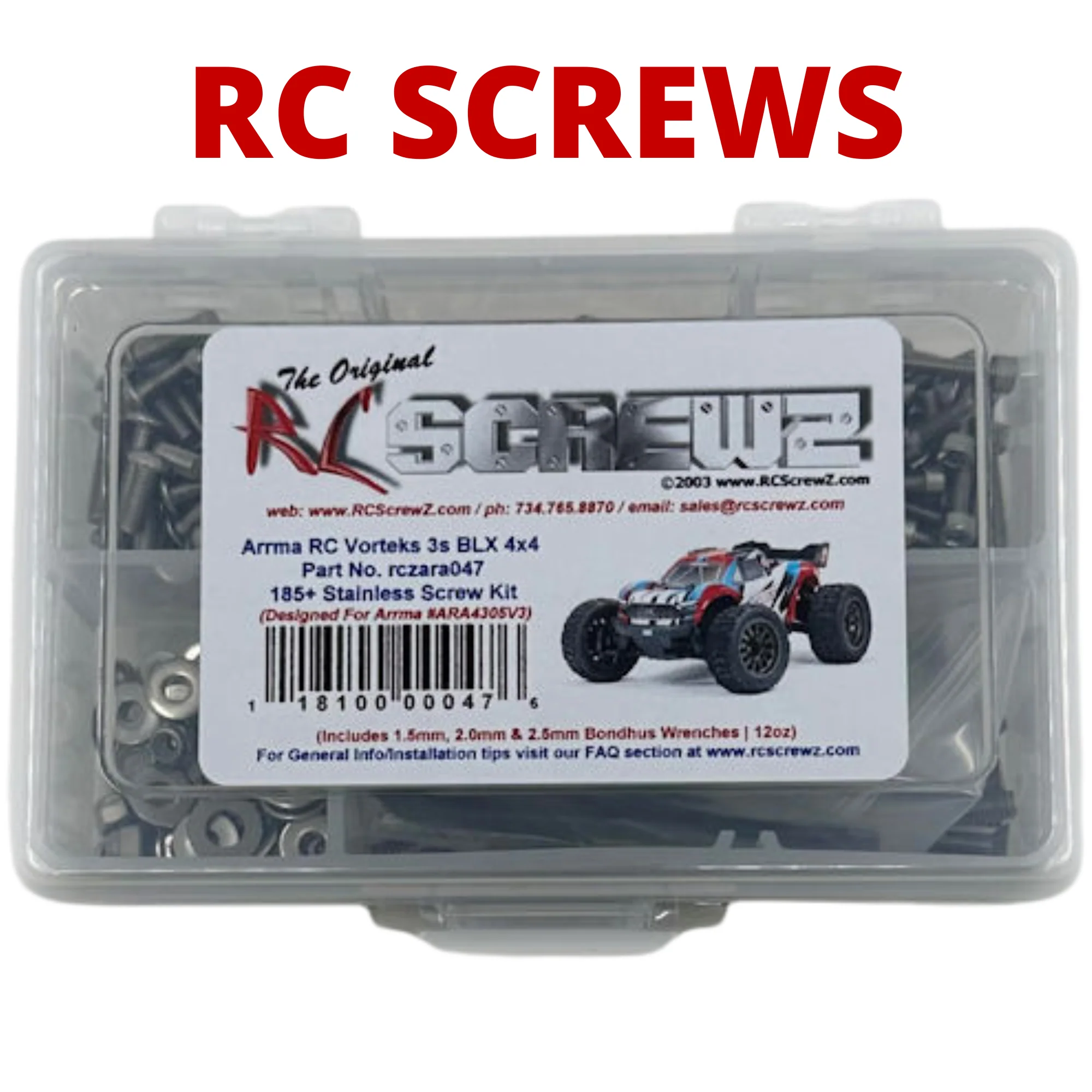 RCScrewZ Stainless Screw Kit+ ara047 for Arrma Vorteks 3s BLX 4x4 1/10 ARA4305V3 - Picture 2 of 12