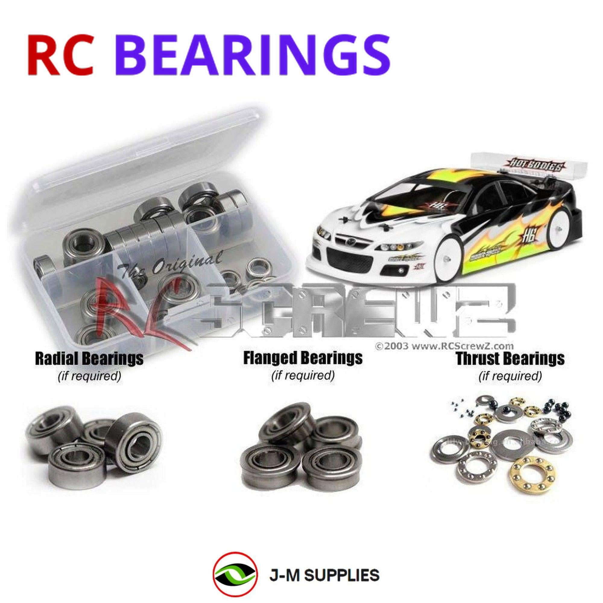 RCScrewZ Metal Shielded Bearing Kit hot032b for Hot Bodies Pro 5 Onroad - Picture 1 of 12