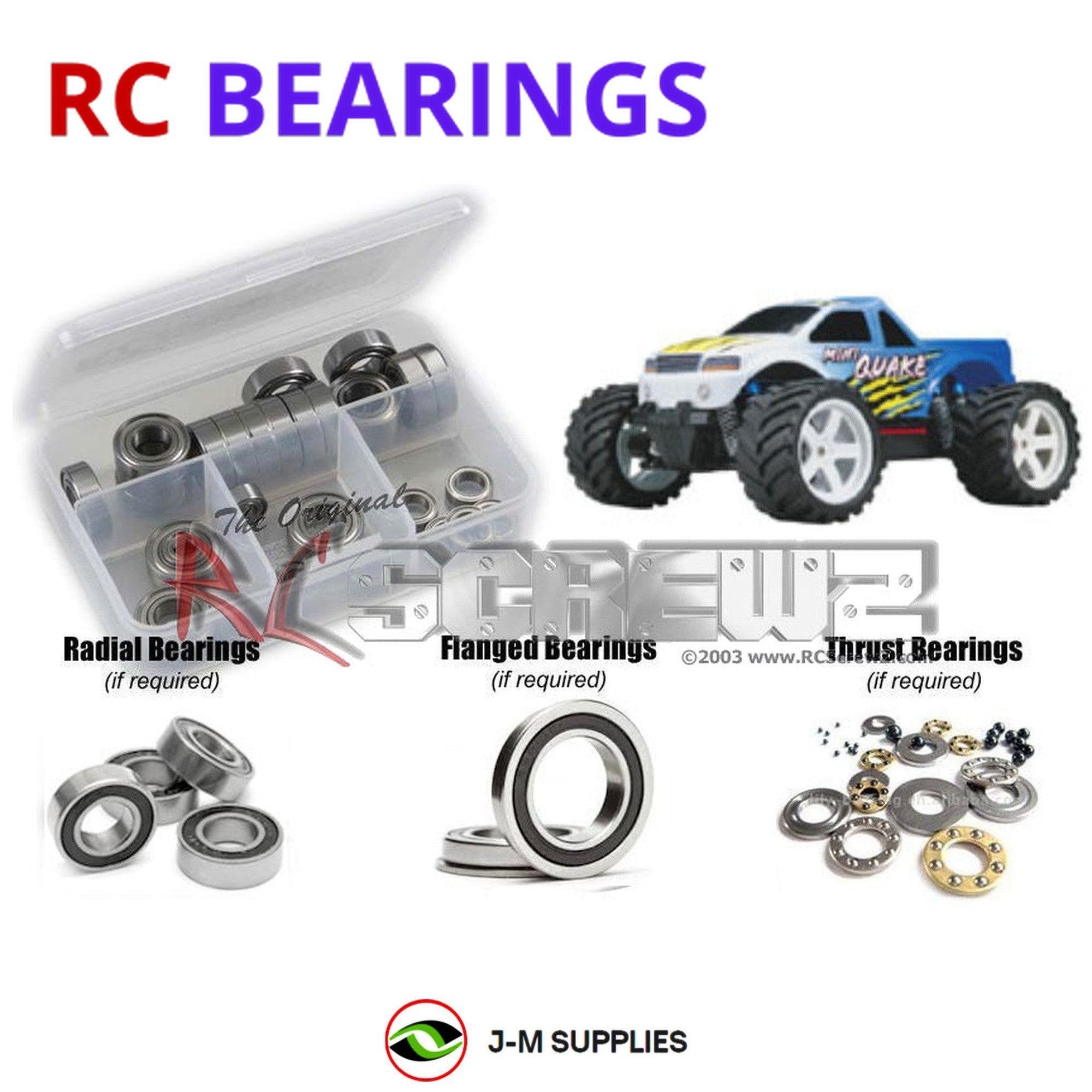 RCScrewZ Rubber Shielded Bearing Kit dur025r for Duratrax Mini Quake SE - Picture 1 of 12