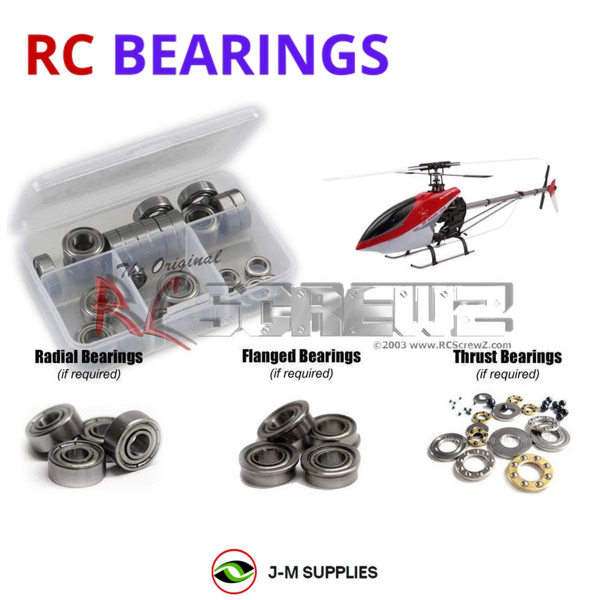 RCScrewZ Metal Shielded Bearing Kit gau001b for Gaui Hurricane 550/SE Heli - Picture 1 of 12