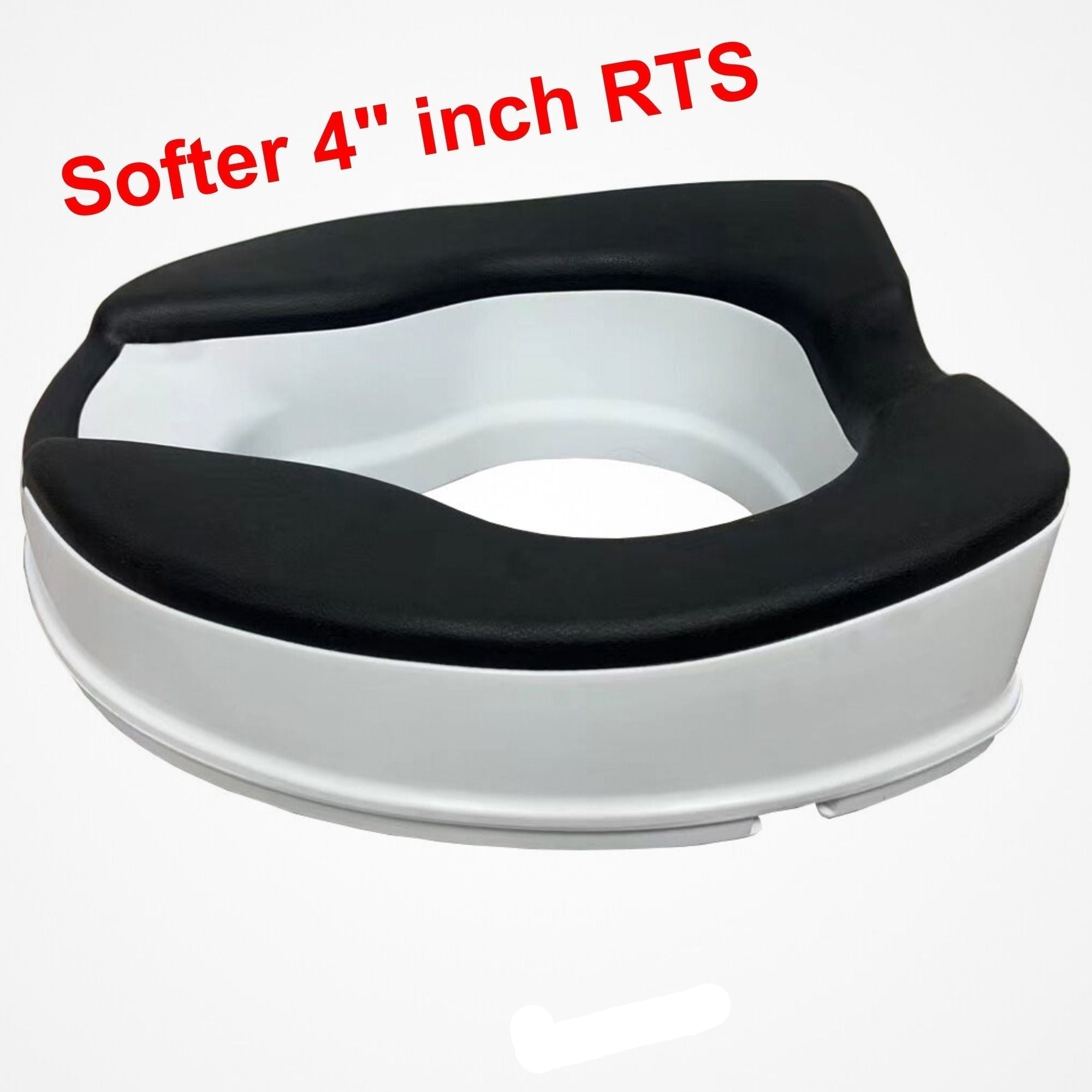 MOBB Healthcare 4-inch Raised Toilet Seat - Softer Black Padded, 350lbs, White - Picture 1 of 12