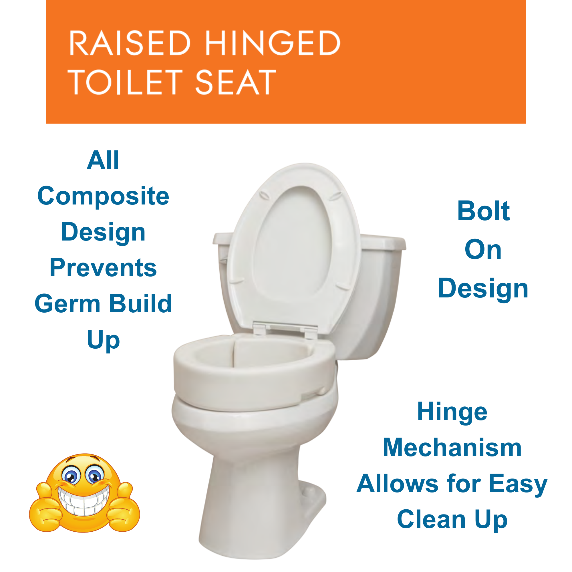 Rhythm Healthcare Hinged Raised Toilet Seat, 3.5" inch, Fits Standard, Portable - Picture 11 of 12