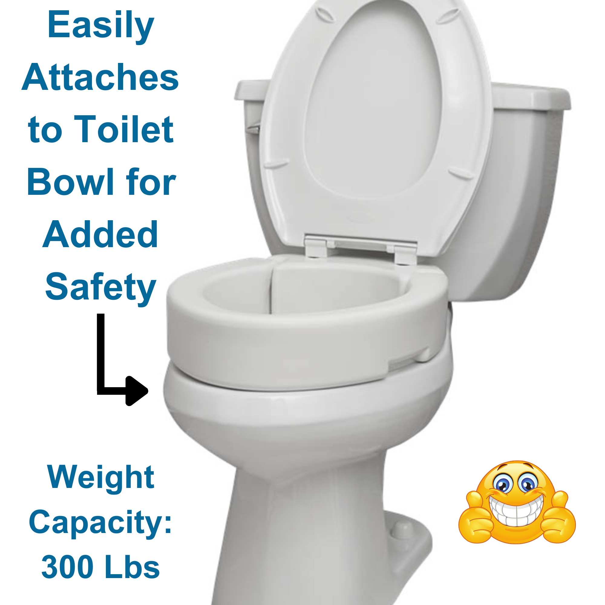 Rhythm Healthcare Hinged Raised Toilet Seat, 3.5" inch, Fits Standard, Portable - Picture 9 of 12