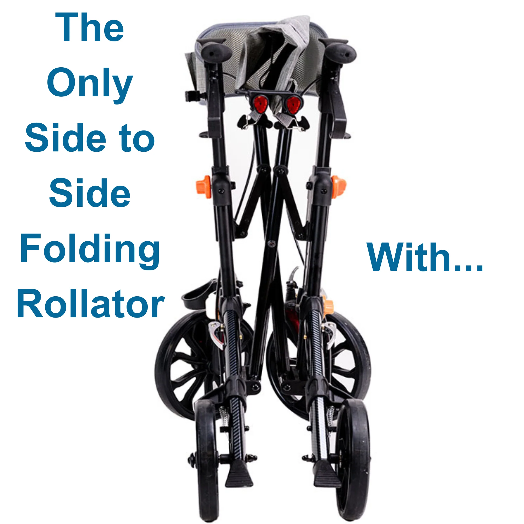 MOBB Stride 3-in-1 Deluxe Rollator, Side-Folding, Multi-Height, Adjustable Black - Picture 6 of 12
