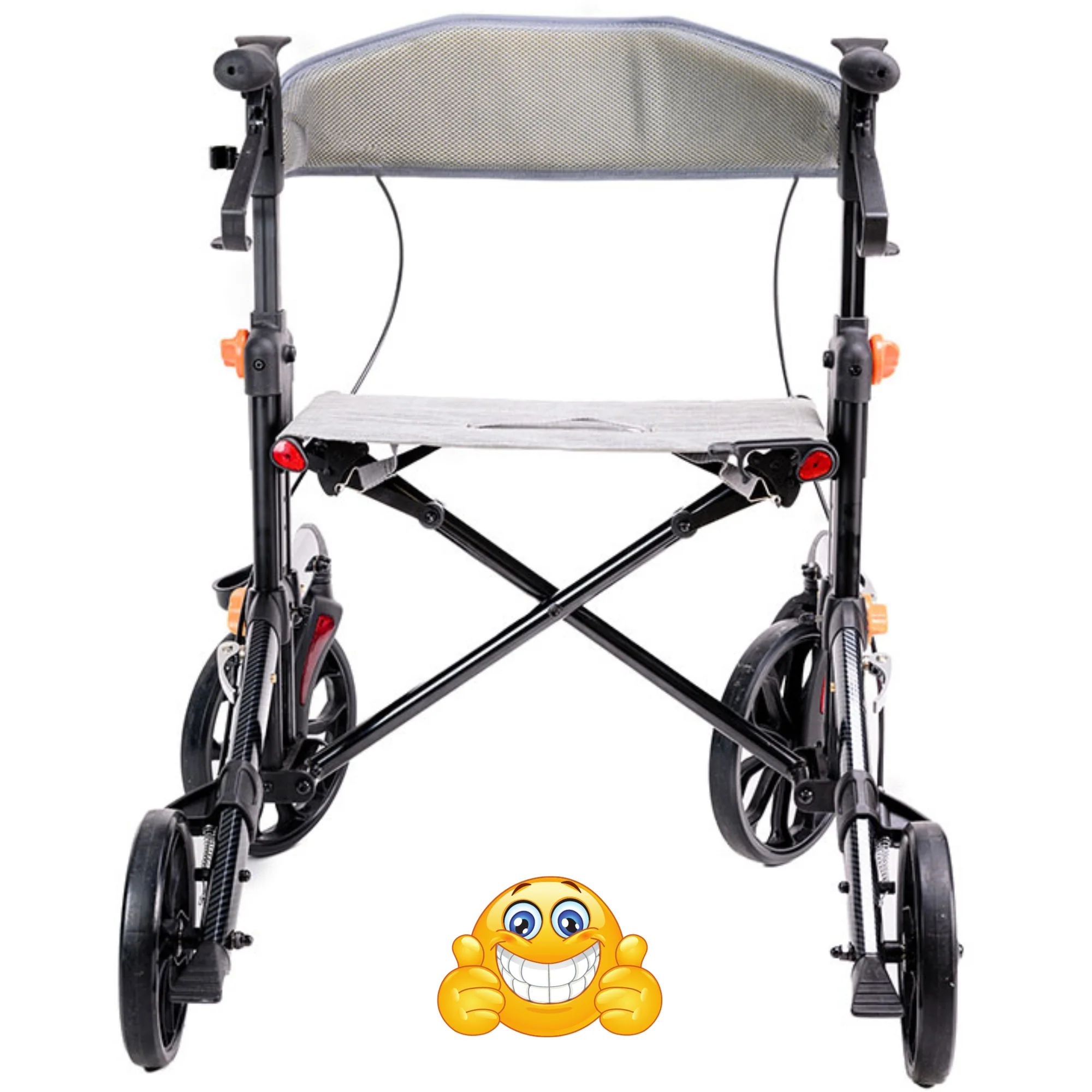 MOBB Stride 3-in-1 Deluxe Rollator, Side-Folding, Multi-Height, Adjustable Black - Picture 10 of 12