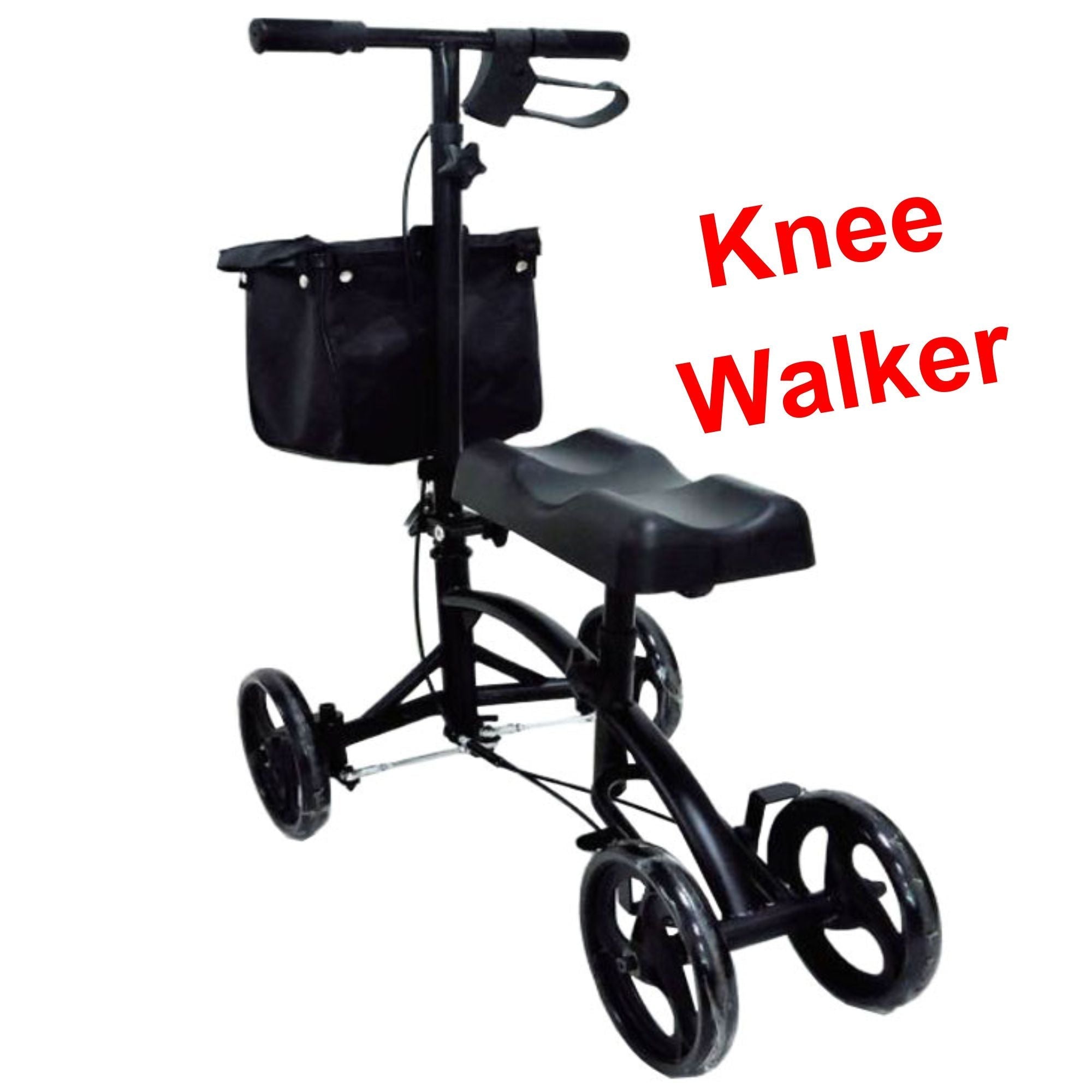 MOBB Knee Walker - Steerable, Padded, Steel, Surgery Recovery, 350lbs, Black - Picture 1 of 12