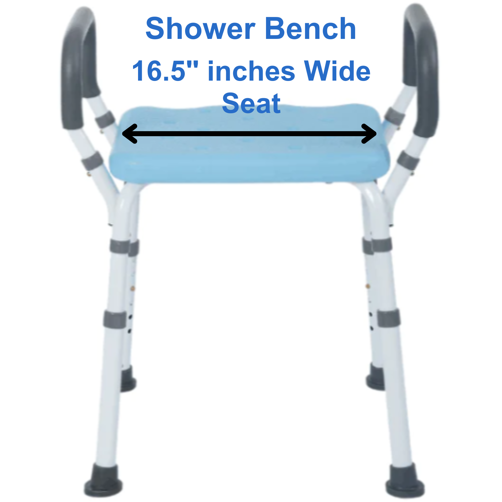 Rhythm Healthcare Adjustable Shower Bench - Mint, Padded Arms, Aluminum, 300 lbs - Picture 4 of 12