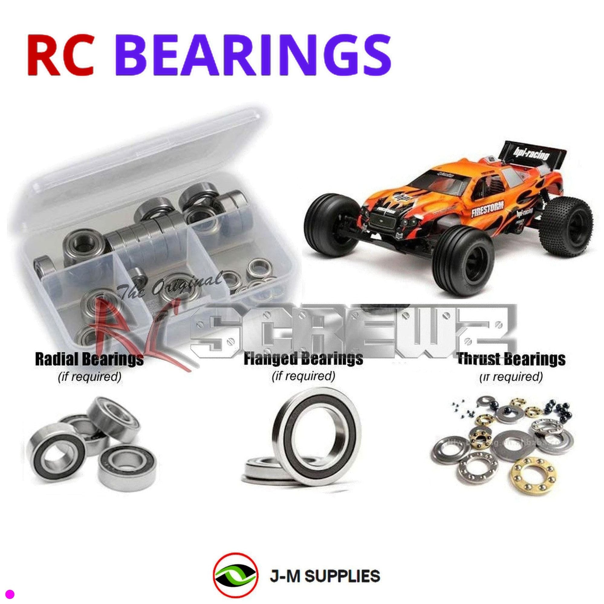 RCScrewZ Rubber Shielded Bearing Kit hpi036r for HPI Racing Nitro Firestorm 10T - Picture 1 of 12