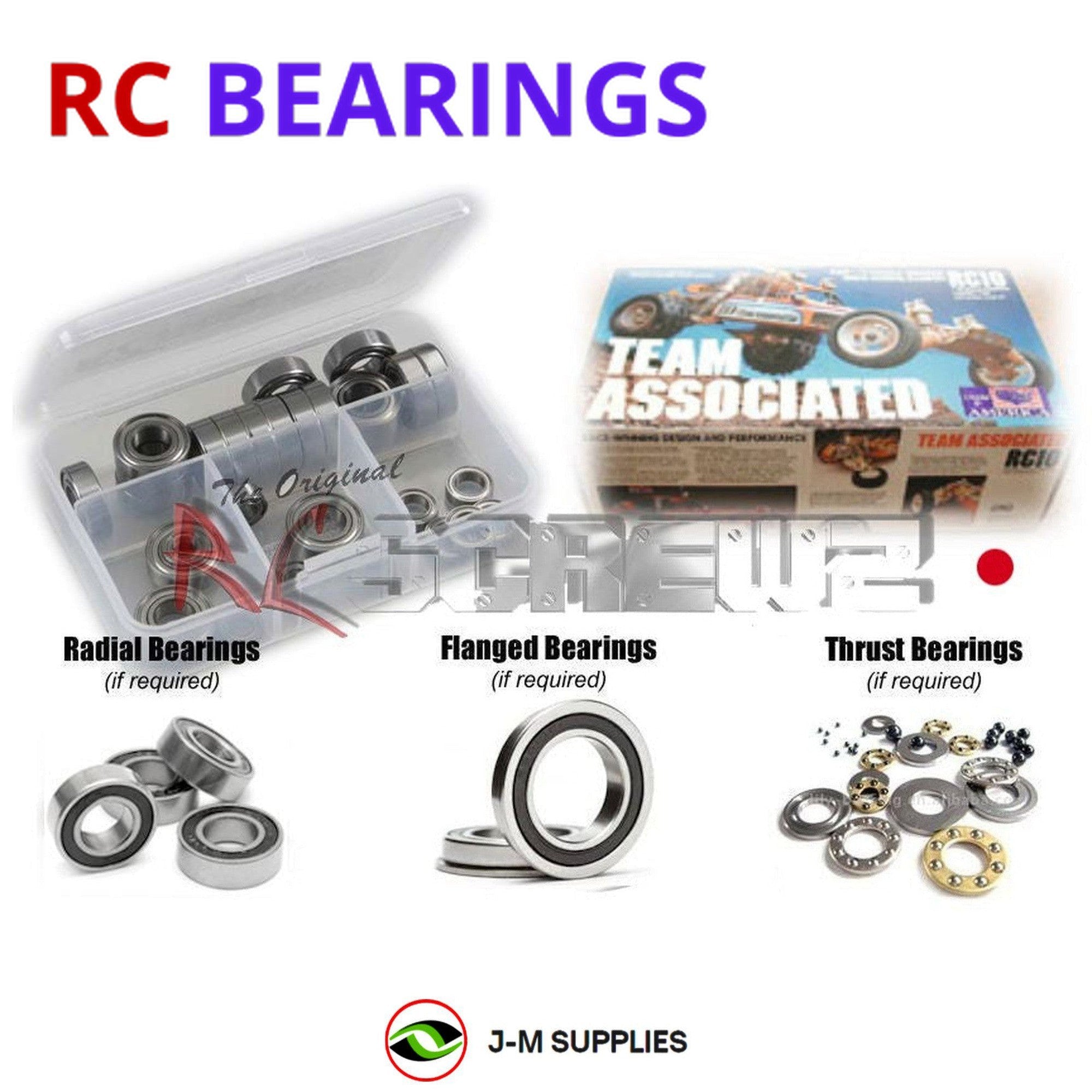 RCScrewZ Rubber Shielded Bearing Kit ass017r for Associated RC10 Vintage - Picture 1 of 12