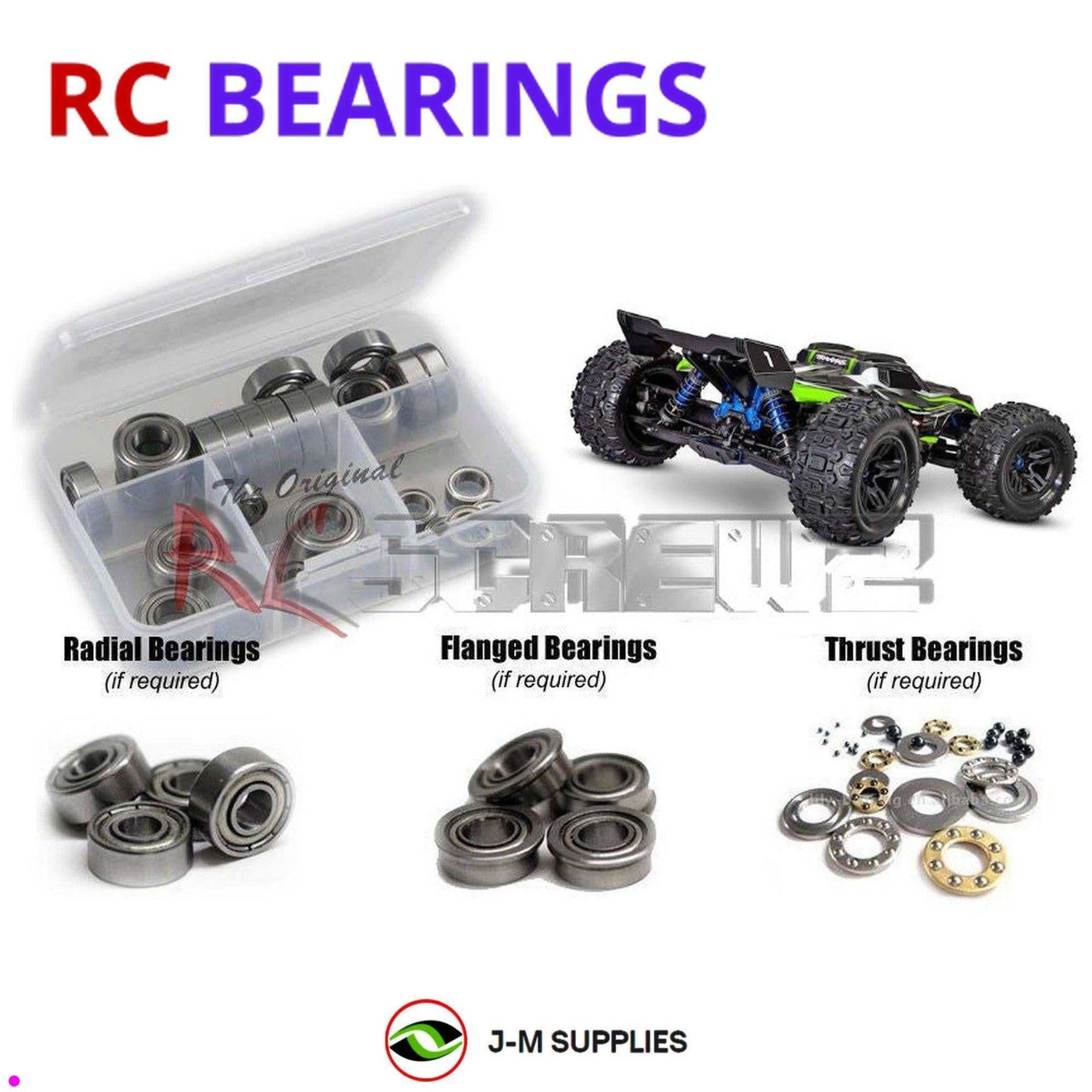 RCScrewZ Metal Shielded Bearing Kit tra101b for Traxxas Sledge 4x4 1/8 #95076-4 - Picture 1 of 12