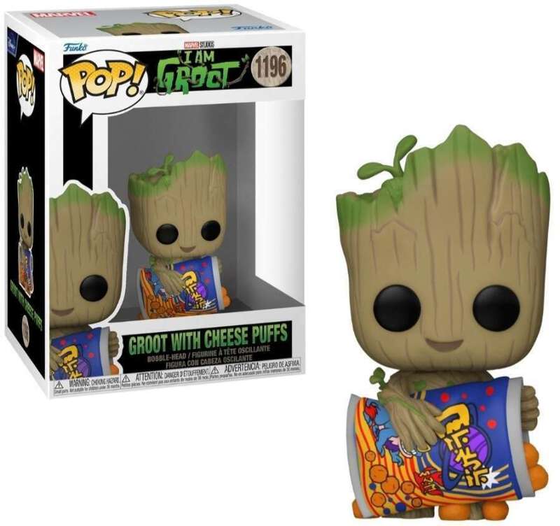 Boneco Funko Pop Groot Cheese Puffs 1196 I Am Groot Marvel