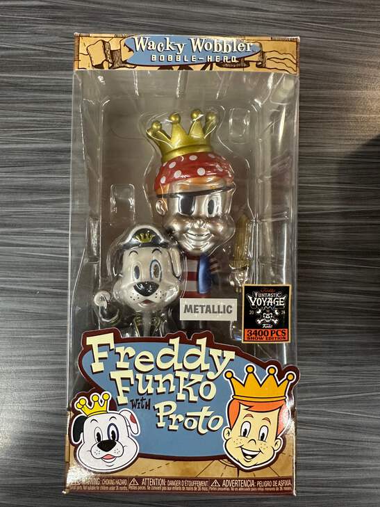 Wacky Wobbler Bobble Head: Freddy Funko w/ Proto [Metallic