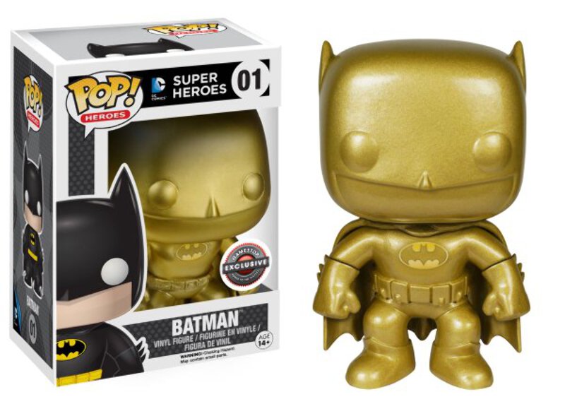Funko POP! Heroes: Batman [Gold] (GameStop)(Damaged Box) #01