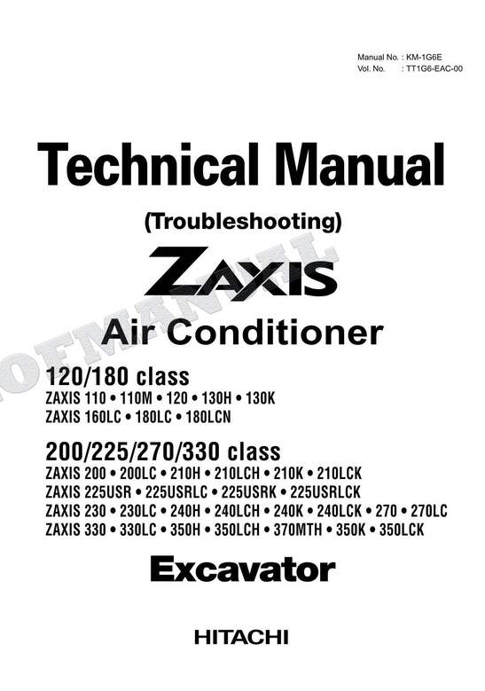 HITACHI ZX200 ZX225 Air Condit Excavator Service manual