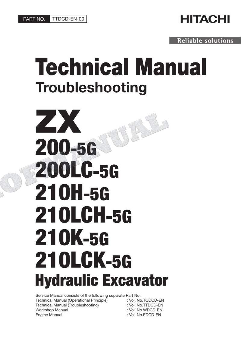 HITACHI R-X5200E ※引き取り HITACHI ZX200-5G ZX200LC-5G Excavator Service Manual