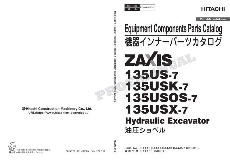 最安値級価格 135USX-7 135USOS-7 HITACHI Japan Excavator Equipment Spec 手提げ・レッスンバッグ・入園グッズ