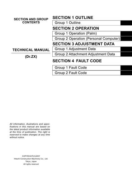 HITACHI ZAXIS Dr. ZX 160-3 180-3 200-3 225US-3 Class Excavator