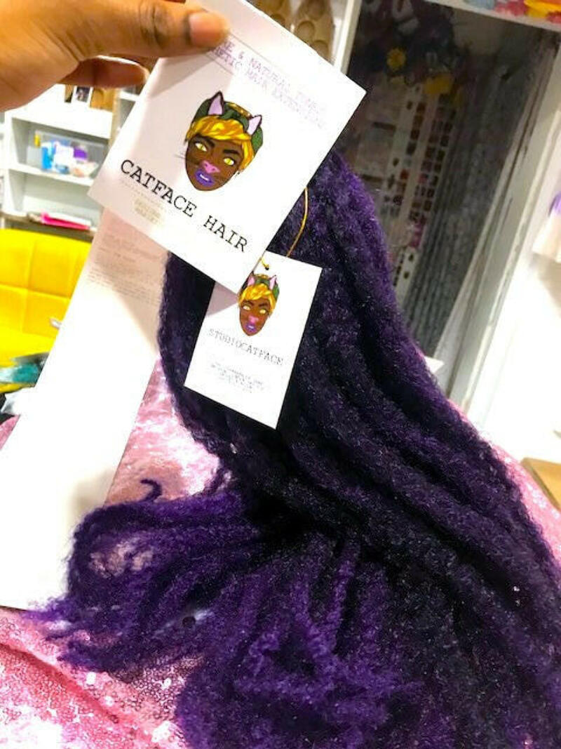 Catface Marley Braid Hair Midnight Purple Ombre Crochet Braids