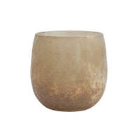 DISTRESSED GLASS TEA LIGHT CANDLE HOLDER