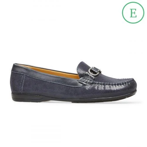 Van Dal Bliss Navy Print Loafer Leather 