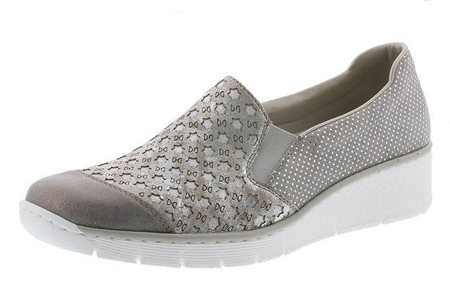 ladies silver leather loafers
