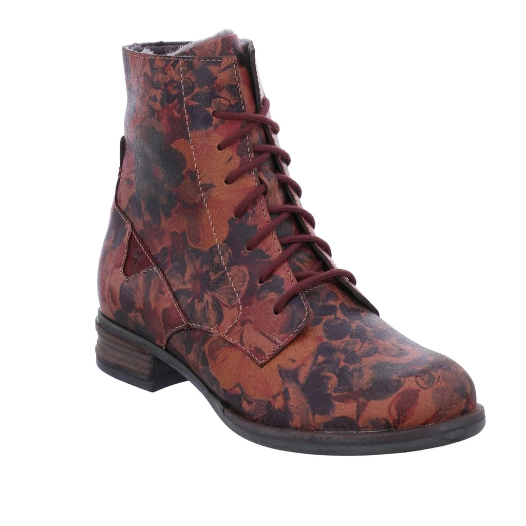 red floral boots