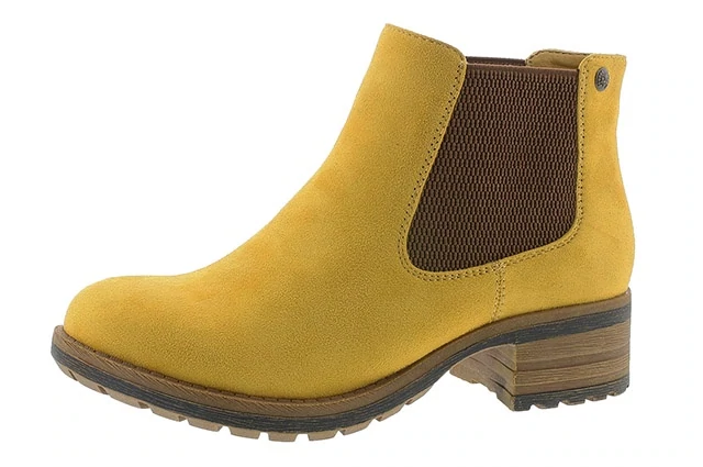 mustard yellow chelsea boots