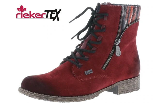 Rieker 70840-35 Red Suede Leather Lace 