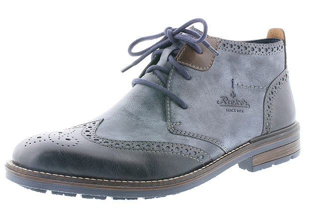 blue brogue boots men's