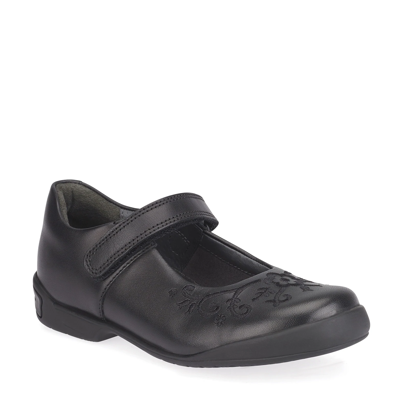 Girls Black Leather Mary Jane Shoe 