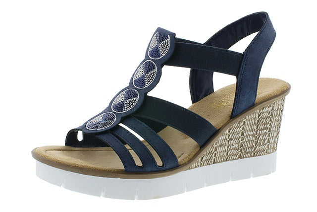 Rieker 65515-14 Ladies Navy Wedge 