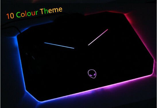 Alienware 10 Colour Led Mouse Pad Pc Gaming Desk Computer Desktop
