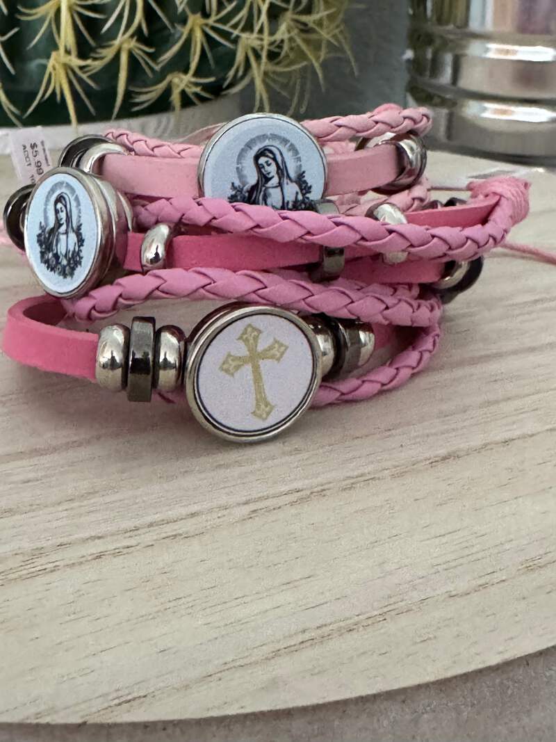 Faith-Inspired Braided Faux Leather Bracelet – Adjustable  display picture 3